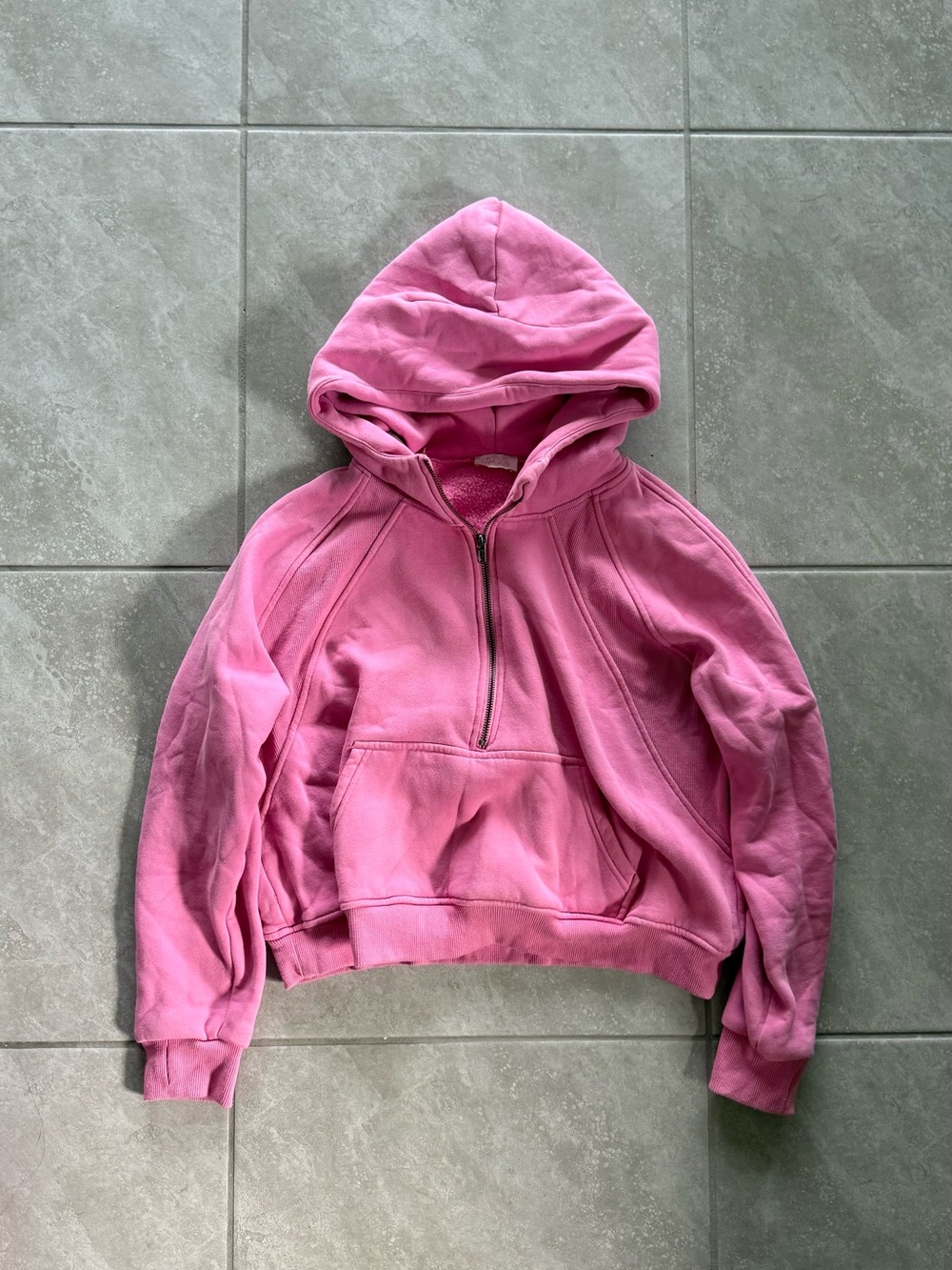 Pink Lily Pink Half-Zip Hooded Sweatshirt